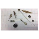 Mourning Pin, Hat Pin, Brooches & More