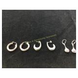 3 Pairs of Sterling Earrings Post & Leverback