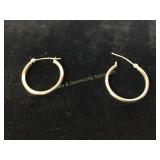14K Gold Hoop Earrings 0.9 Grams Total Weight