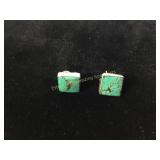 Pair of Sterling & Turquoise Post Earrings