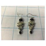 Pair of Sterling Jasper Hook Earrings