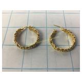 Pair of Italian Sterling Hoop Earrings