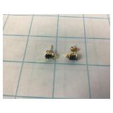 14K Blue Topaz Earrings 1.5 Grams Total Weight