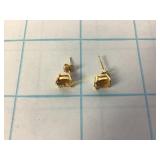 14K Citrine Post Earrings 1.1 Grams Total Weight