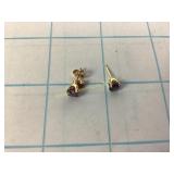 Pair of Amethyst Probable Gold Earrings