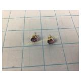 12K Amethyst Earrings 2.1 Grams Total Weight