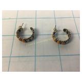 Pair of Sterling Earrings w/ Orange Stones