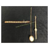 GF Bracelet Cravelle Watch Cameo Pin/Necklace