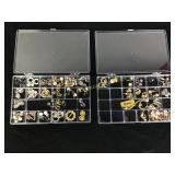 Two 21 Section Lucite Boxes of Earrings
