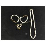 Napier Faux Pearl Bracelet Necklace Earrings