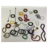 Various Beaded & Bangle Bracelets & Necklaces