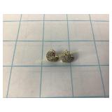 14K Gold Diamond Earrings Heart Shape