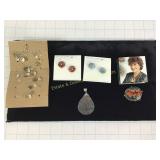 Brooch, Pendant, Necklace & 2 Pairs of Earrings