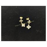 14K Gold Diamond Earrings 1.4 Grams Total Weight