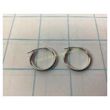 14K Hoop Earrings 0.8 Grams Total Weight