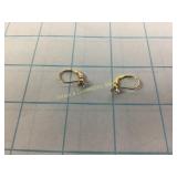 14K Cubic Zirconia Earrings 1.1 Grams Total Weight