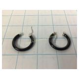 Black Hoop Earrings w/ Sterling Findings