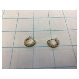 14K Mexico Blue Topaz Hoop Earrings