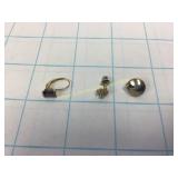 3 Individual 14K Gold Earrings Diamond & More