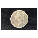 1897 Canadian 5 Cent Silver Coin