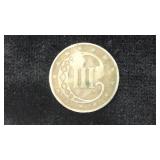 1853 US 3 Cent Silver Coin