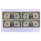 4 1963 Series U.S. One Dollar Bills