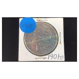 1901-0 Morgan Silver Dollar in Coin Holder