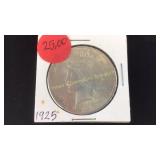1925 Silver Peace Dollar in Coin Holder