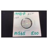 1943-P Steel Wheat Penny M565 In Holder