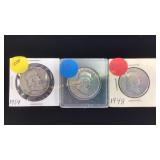 90% Silver Franklin Half Dollars 1953 1948 1954