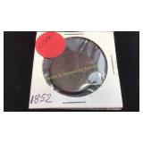 1852 Braided Hair Liberty Large Size One Cent