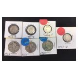 4 Silver Dimes 3 Silver Quarters