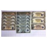 Philippines Paper Currency 1, 2, 5 & 10 Pesos