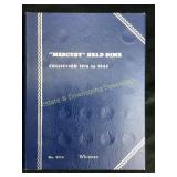 Mercury Head Dime Collection Folder w/ 16 Coins