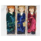 3 Bisque Porcelain The Broadway Collection Dolls