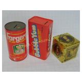 3 Vintage Tins & Banks Forgers Play Coffee