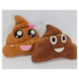 2 Plush Poop Pillows