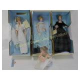 4 Princess Diana 16" Porcelain Figurines Dressed