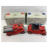 Die Cast Metal Fire Truck & Chief Banks