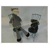Zebra & Elephant & 2 Display Chairs