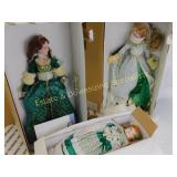 3 Collectors Dolls Franklin Mint & Wind-up Music