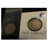 1907 and 1910 Liberty Head V Nickels
