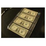 Lot of 4 One Dollar Silver Certificates