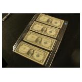 Lot of 4-One Dollar Silver Certificates