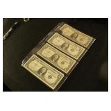 Lot of 4 - One Dollar Silver Certificates