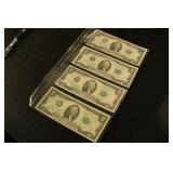 Lot of 4 - Two Dollar Notes