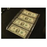 Lot of 4 - Two Dollar Notes