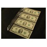 Lot of 4 - Two Dollar Notes