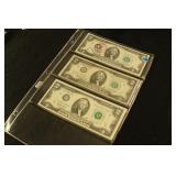 Lot of 3 - Two Dollar Bank Notes