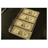 Lot of 4 - One Dollar Silver Certificate